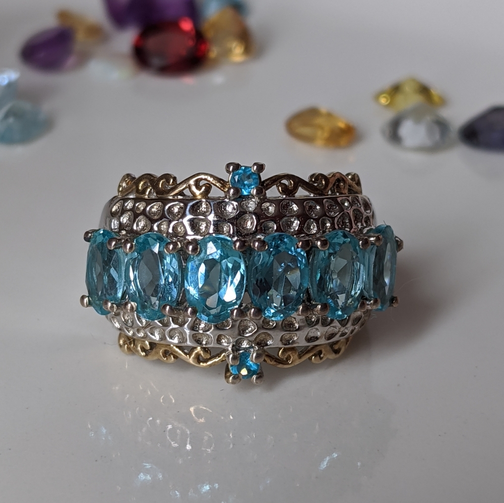 Genuine Paraiba Apatite 14k & Platinum/Sterling